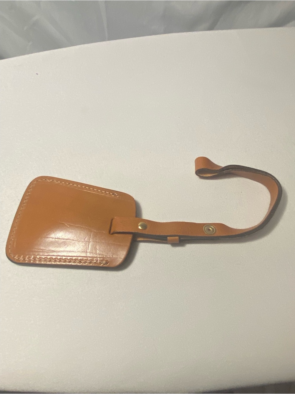 Brics Leather Luggage Brown Tag ID Address Made In Italy Snap Closure Travel - Picture 6 of 8